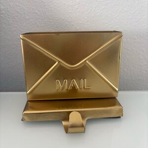 Wondershop Mail Envelope Stocking Holder Metal Gold Xmas Letters to Santa
